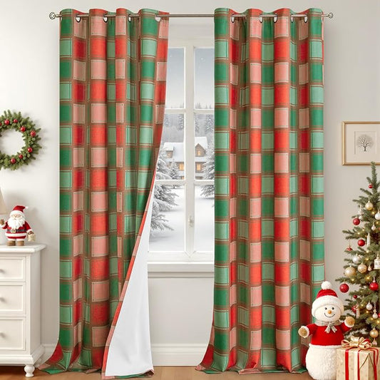 Lajode Plaid Curtains for Living Room by Lajode