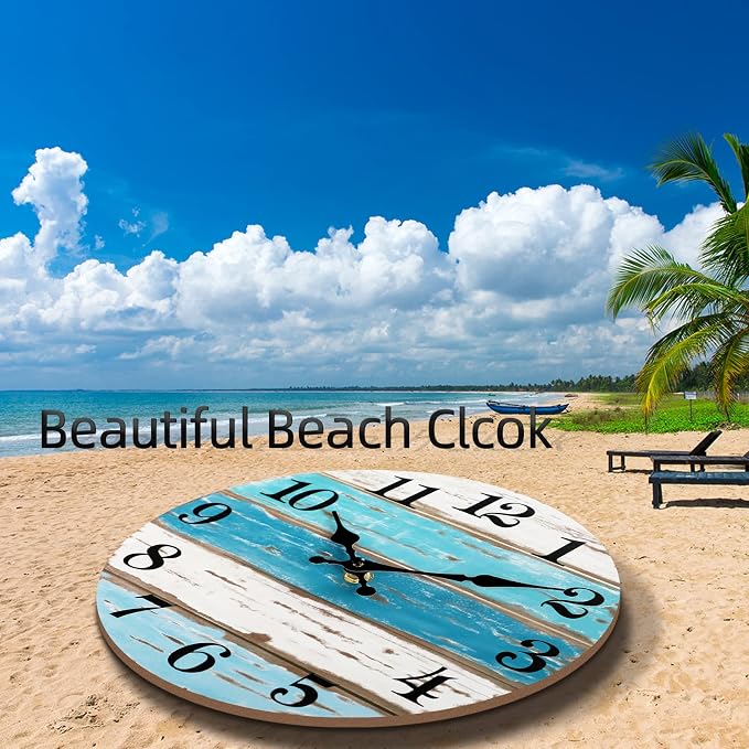 CHYLIN Nautical 14 Inch Wall Clock, Silent Sweep Movement, Good Gift - Image 7