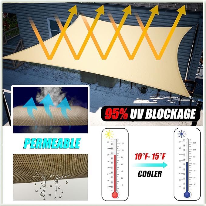 Amgo Custom Size 23' x 23' x 32.5' Green Right Triangle Sun Shade Sail UPF50+ AGTAPRT12, Order to Make Canopy Awning, 95% UV Blockage, Water & Air Permeable, Commercial Standard (We Customize)