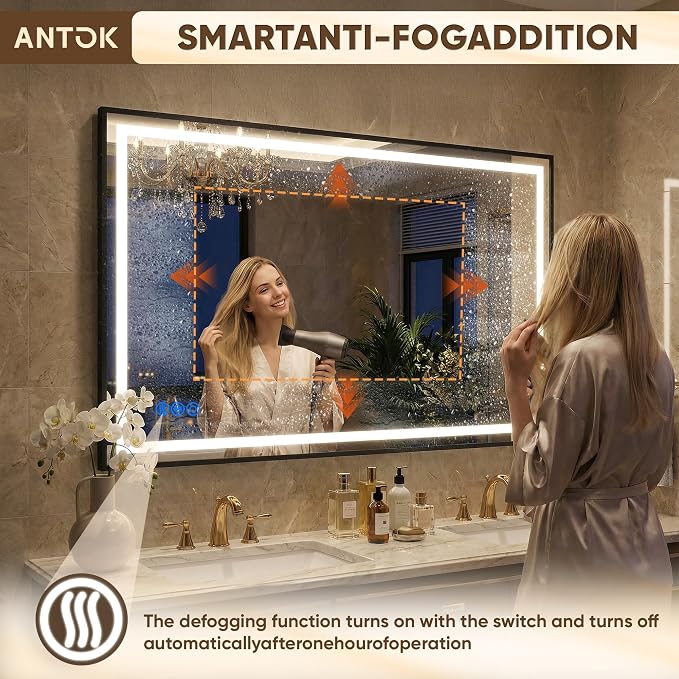 Antok 48X36 LED Bathroom Mirror - Image 3