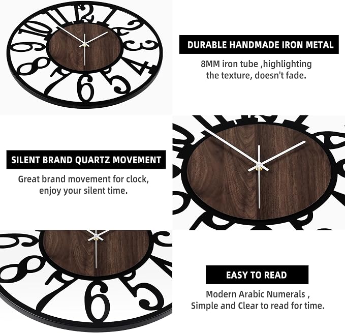 1st owned Large Wall Clock for Living Room Decor- 32" Decorative Antique Silent - Image 4