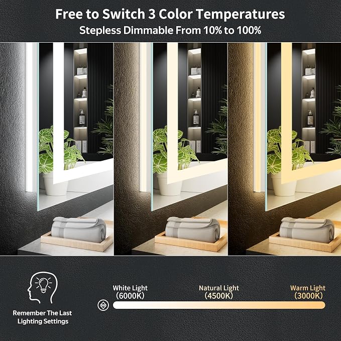 72"x36" LED Bathroom Mirror - Image 5