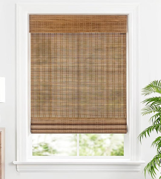 LazBlinds Cordless Bamboo Roman Shades, Custom Light Filtering Window Treatment by LazBlinds