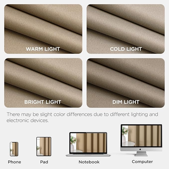 Joydeco Blackout Door Curtain for Doorway Privacy 80 Inches Long, Grommet Closet Curtain for Open Closet, Room Divider for Bedroom Living Room (Light Beige, 32Wx80L, 1 Panel)