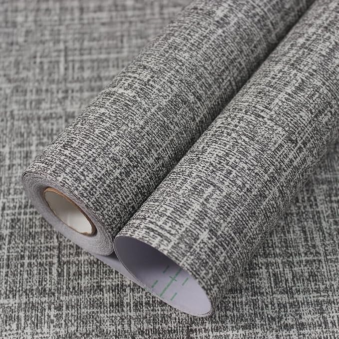 WADILE Grasscloth Peel and Stick Wallpaper 23.6in x 236in, Textured Contact by WADILE