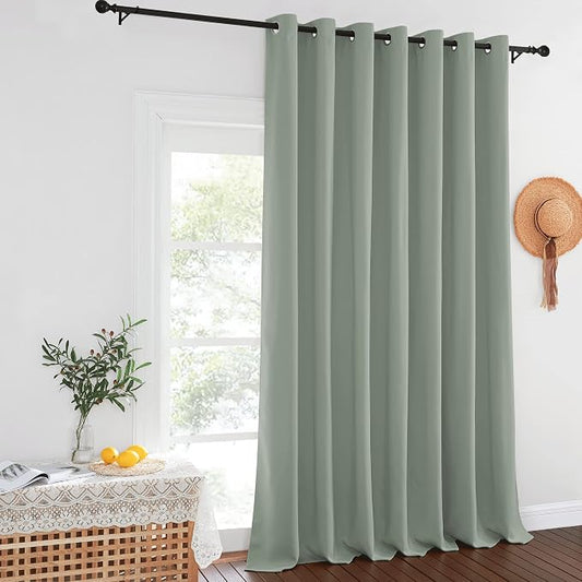 NICETOWN Sage Green Sliding Door Curtains 108 inches Long by NICETOWN