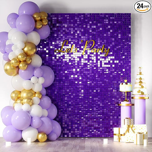 COKAOBE Purple Shimmer Wall Backdrop, Photo Backdrops by COKAOBE