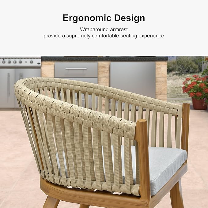 PURPLE LEAF 9 Pieces Outdoor Dining Set with Patio Aluminium Square Dining Table and Wicker Chairs Modern Furniture Cushions Sets for Backyard Indoor Decor Kitchen Teak