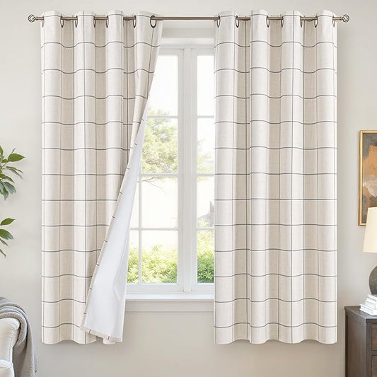 Lajode Linen Blackout Curtains for Bedroom by Lajode