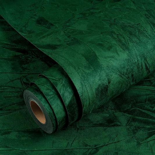 YENHOME Emerald Green Wallpaper Stick and Peel 17.7"X200" Green Peel and Stick by Yenhome