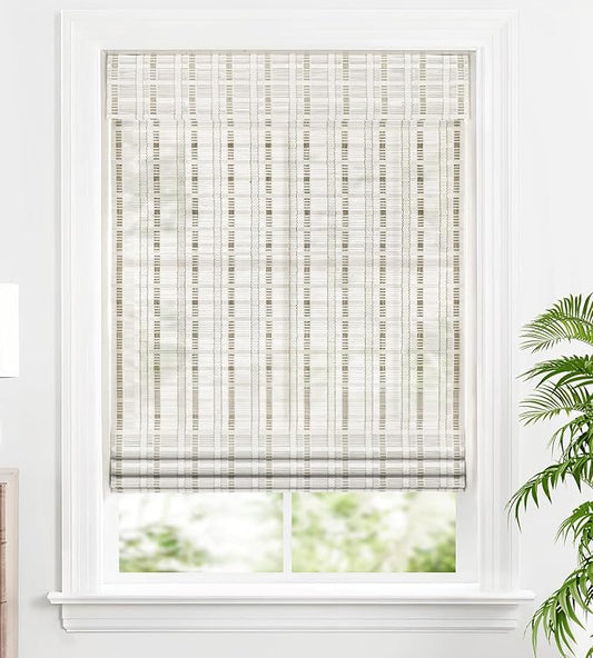 LazBlinds Cordless Bamboo Roman Shades, Custom Light Filtering Window Treatment by LazBlinds