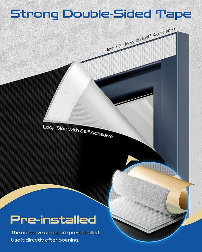 54" W x 72" L 100% Blackout Curtains, Total Darkness No-Drill Black Out Window - Image 2