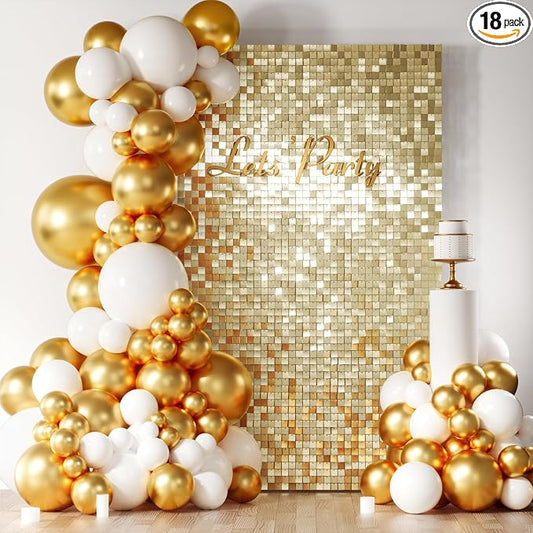 COKAOBE Light Gold Shimmer Wall Backdrop, Photo Backdrops by COKAOBE
