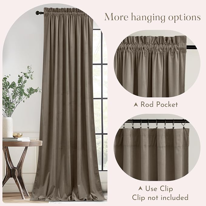 NICETOWN Blackout Velvet Curtains 102 inches Long - Image 3