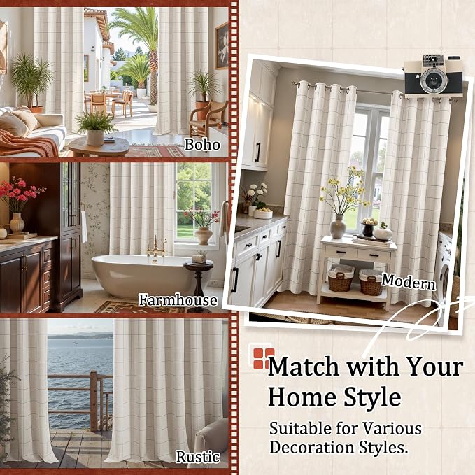 Lajode Grey Linen Blackout Curtains - Image 8