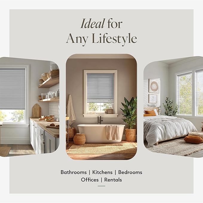 CHICOLOGY Cordless Mini Blinds for Indoor Windows, 71.25" W x 84" H, Light - Image 3