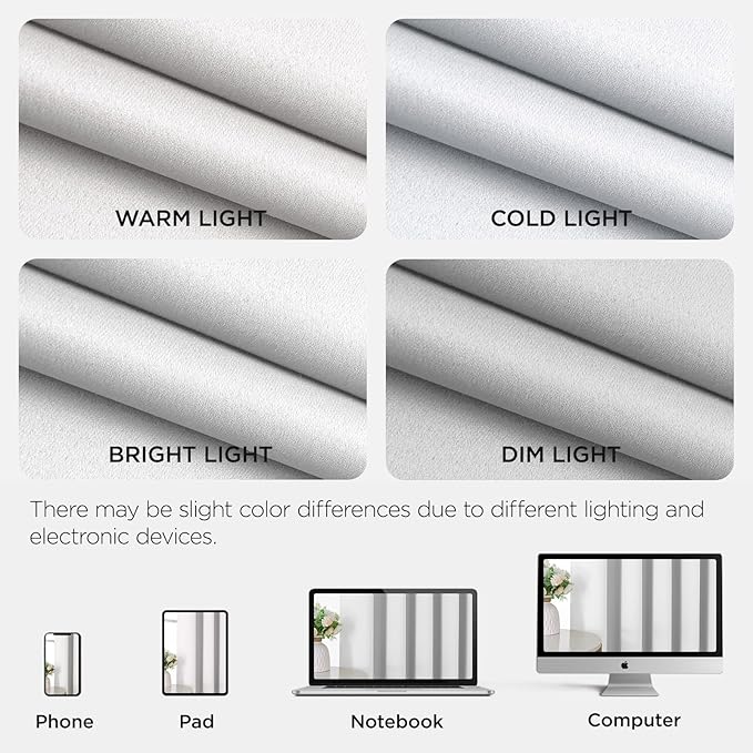 Joydeco Blackout Patio Sliding Door Curtains 90 Inches Long, Grommet Privacy Room Divider Curtains, Extra Wide Thermal Blackout Drapes for Bedroom Living Room (Pure White, 100Wx90L, 1 Panel)