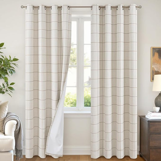 Lajode Brown Linen Blackout Curtains by Lajode