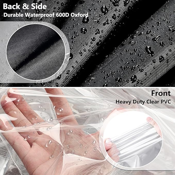 Waterproof Shelf Cover,Outdoor 600D Heavy Duty Dustproof Storage Shelves Cover,48''x20''x72'' Shelf Covers for Wire Shelving with Zippers,Storage Rack Covers with Clear Front
