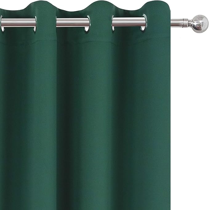 LEMOMO Dark Green Thermal Blackout Curtains/52 x 95 Inch/Set of 2 Panels Room - Image 6