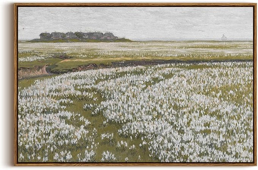 InSimSea Framed Canvas Wall Art Vintage Decor, Classical Grassland Paintings by InSimSeaArt