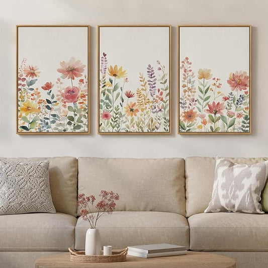 Framed Watercolor Floral Wall Art by MXART