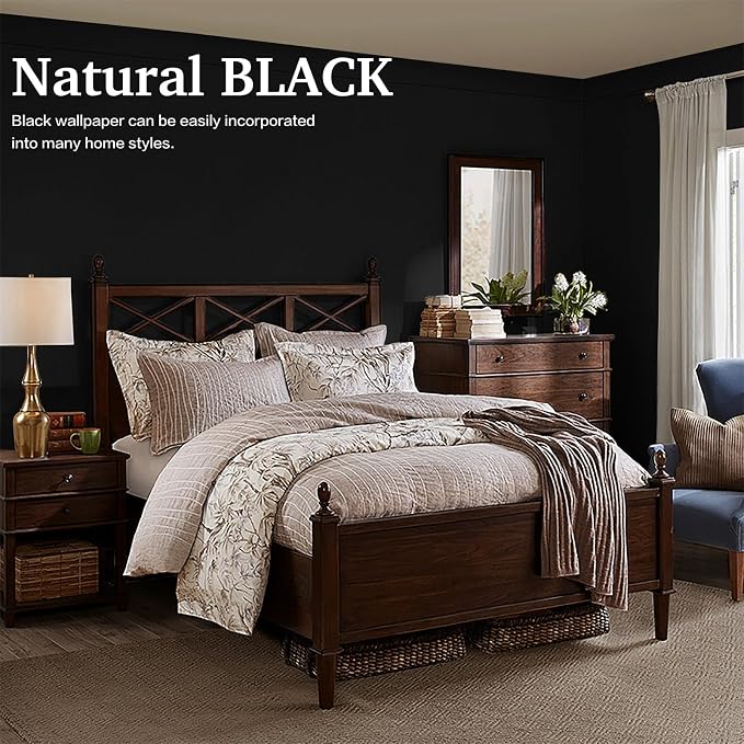 Dimoon 17.7''x393'' Peel and Stick Wallpaper Black Contact Paper - Image 7