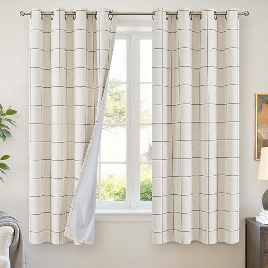 Lajode Linen Blackout Curtains for Bedroom by Lajode