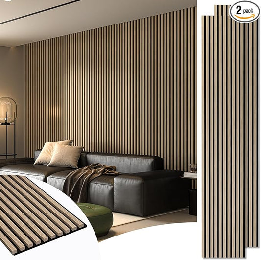Art3d 2-Pack 108" x 12" Acoustic Wood Panels by Art3d
