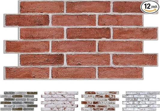 COMSTICKC 3D Faux Brick Wall Panel Peel and Stick, 3D Brick Wall Stickers by COMSTICKCDECOR