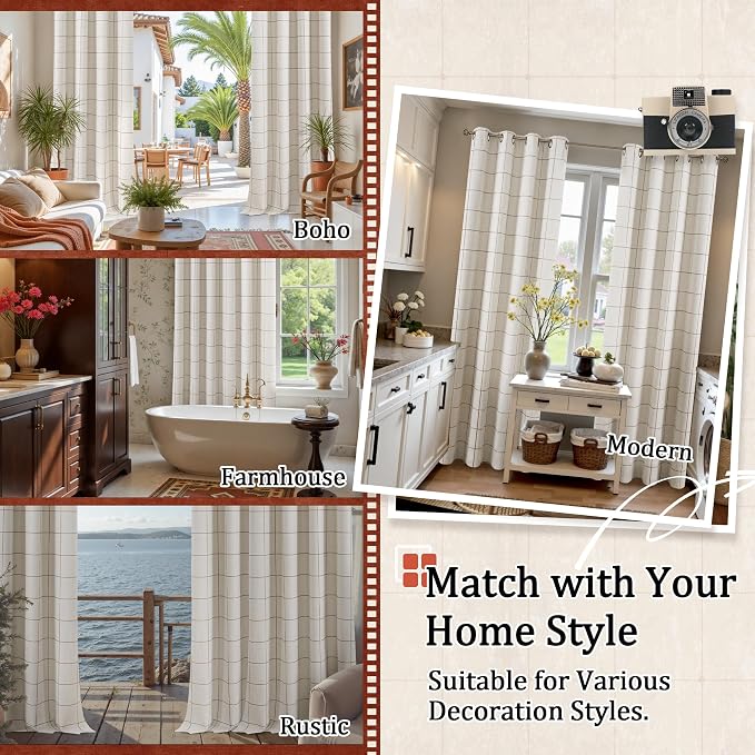 Lajode Brown Linen Blackout Curtains - Image 8