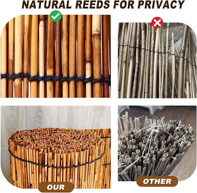 Natural Reed Fencing, Decorative Bamboo Fence Rolls Handwoven Friendly Sun Shade - Image 4