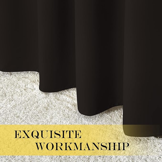 NICETOWN Blackout Window Curtain 90 inch Length - Room Darkening Thermal Insulated Grommet Large Window Treatment Light Blocking for Bedroom/Doorway (Toffee Brown, 1 Panel, W52 x L90)