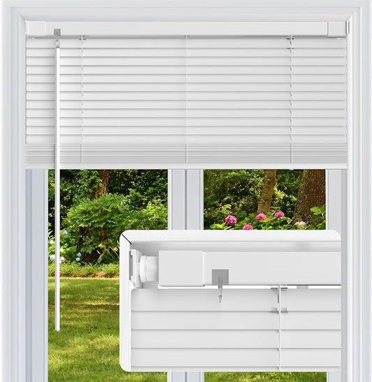No Drill No Tool 1" Vinyl Mini Blinds, Light Filtering Horizontal Window Blinds by Unknown