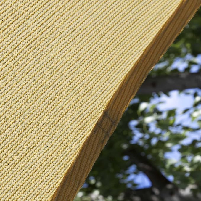 Amgo Custom Size 5' x 6' x 7.8' Sand Beige Right Triangle Sun Shade Sail UPF50+ AGTAPRT12, Order to Make Canopy Awning, 95% UV Blockage, Water & Air Permeable, Commercial Standard (We Customize)