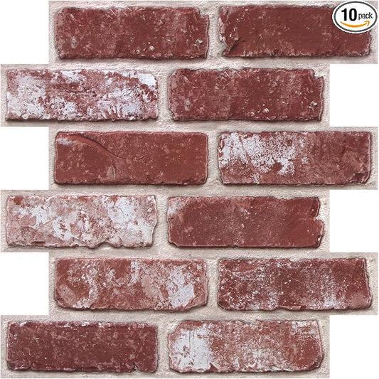 3D Faux Brick Wall Panels Peel and Stick, Small Brick-Look Textured Wall Sticker by SMOOSTIKCDECOR