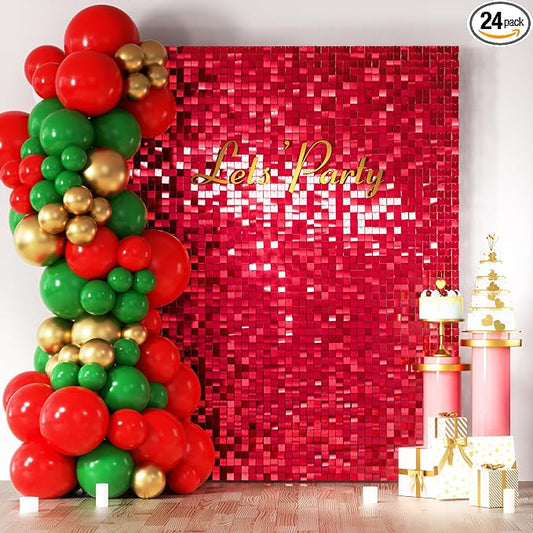 COKAOBE Red Shimmer Wall Backdrop, Photo Backdrops by COKAOBE