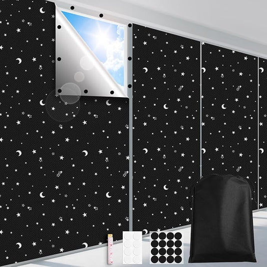 FADOTY 100% Blackout Window Cover Film, Portable Black Out Curtains by FADOTY