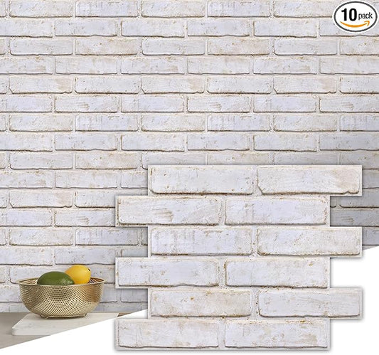 Commomy 3D Peel and Stick Brick, Ultralight Thin PVC Faux Brick Wall Panels by CommomyDecor