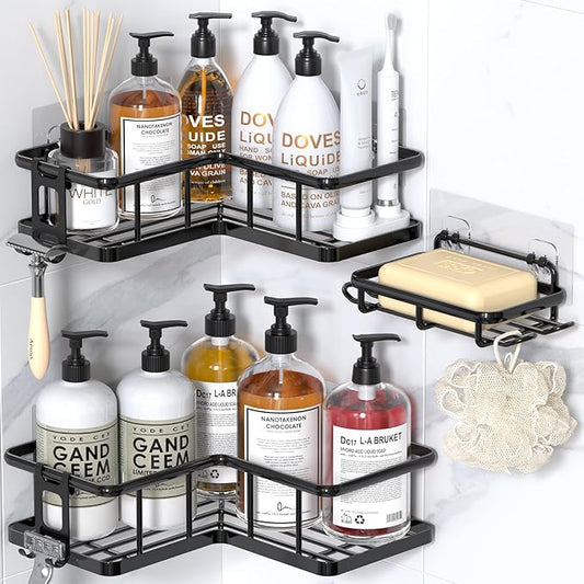 YASONIC Shower Caddy Corner, No Drilling Shower Organizer Corner by YASONIC
