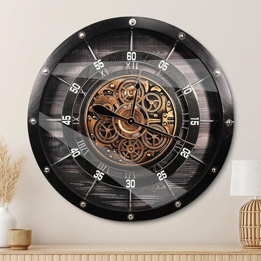 HOIBAI Large Wall Clock for Living Room Decor 36 Inch Farmhouse Vintage Rustic by HOIBAI