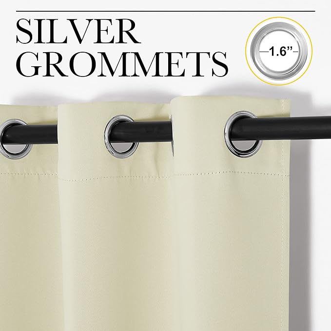 NICETOWN Beige Door Curtain for Doorway Privacy, Curtains 120 Inch Length - Image 3