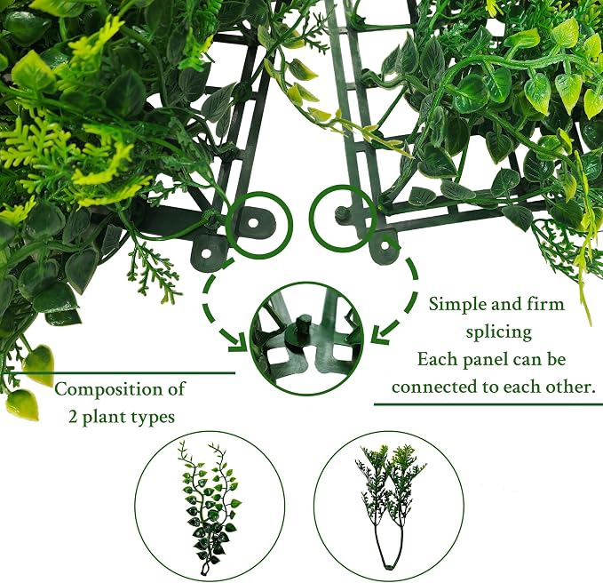 ODTORY Artificial Plants Hedge Wall Panels：68x120 Inch UV-Anti Greenery Boxwood - Image 3
