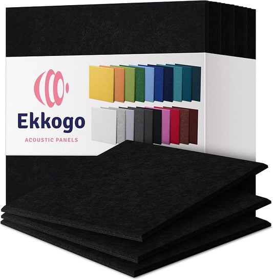 Acoustic Panels 12-Pack Soundproof Wall Panels 12"X12"X0.4" Sound Panels High by EkkogoAcousticPanels