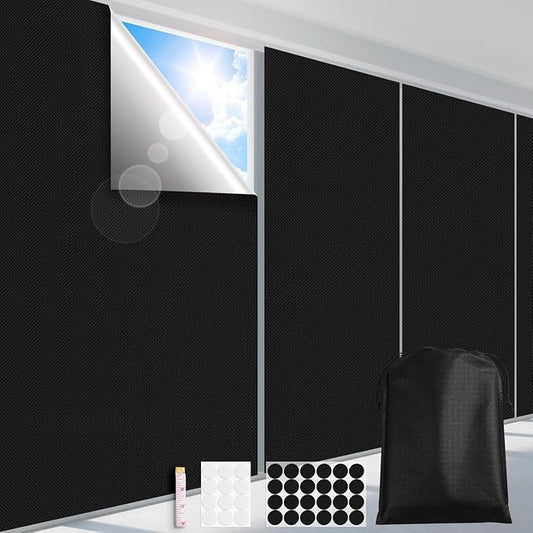 FADOTY Blackout Curtains for Bedroom, Portable 100% Black Out Window Cover Film by FADOTY