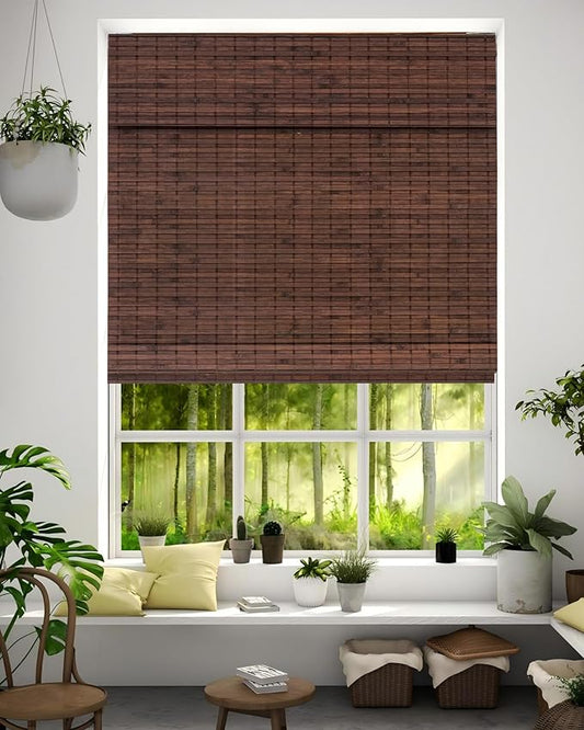 60''W X 72''H Cordless Bamboo Roman Shades by Chryeiiu