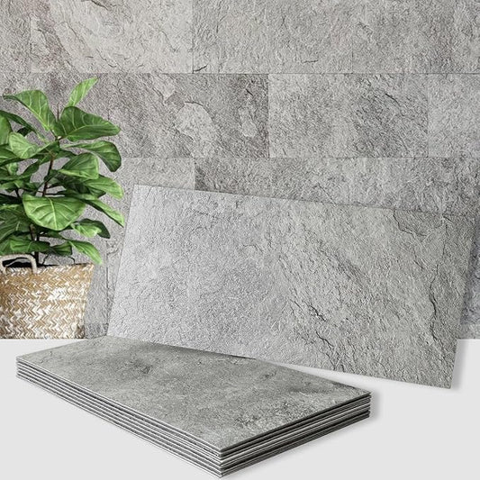AULIGET 20-Piece Dark Slate Peel and Stick Backsplash Wall Tiles, Laundry Room by AULIGET