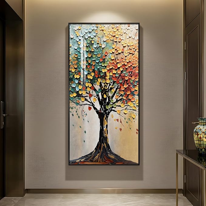 Large Framed Vertical Tree of Life Wall Art by Cuspin