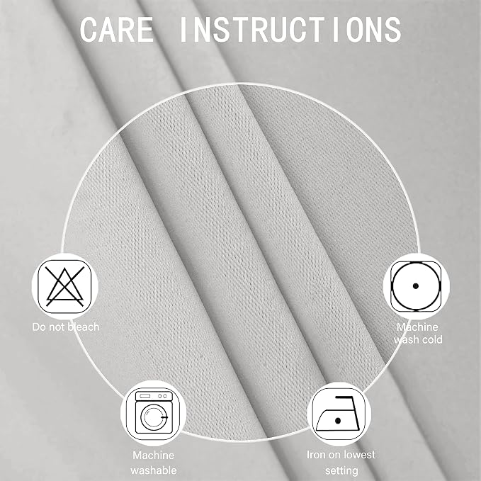 LEMOMO Blackout Curtains 66 x 95 inch/Light Grey Curtains Set of 2 - Image 4