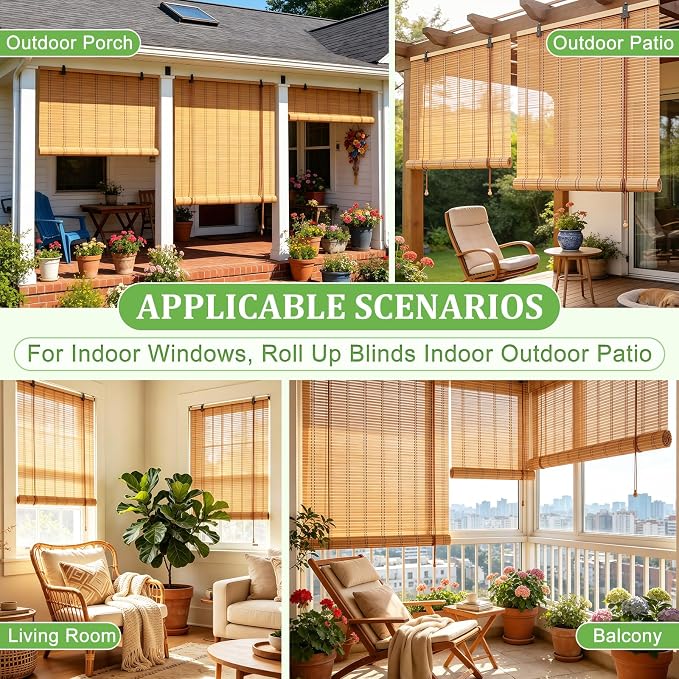 Bamboo Blinds 42x72 inch Bamboo Roman Shades - Image 5